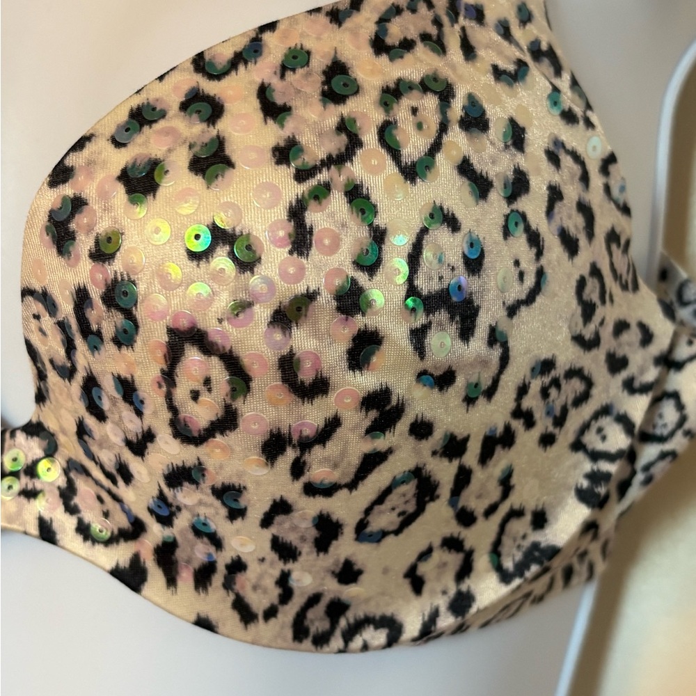 Vs Leopard Sequin Push-Up Bra - Leopard Sequin Pr… - image 3